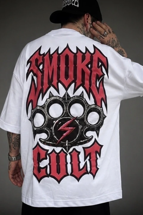 Camiseta Oversized Holy Smoke branca